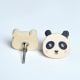 Handmade Pine Wood Panda Knob for Kids Furniture
